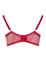 Yours Curve Red Lace And Mesh Underwired Bra - Image 6 of 6