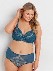Yours Curve Green Iridescent Lace Underwired Bra - Image 2 of 6