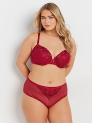 Yours Curve Red & Black Floral Embroidered Padded Bra Bras 2 Pack - Image 2 of 8
