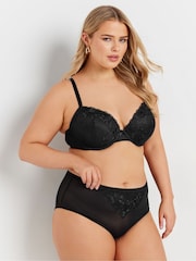 Yours Curve Red & Black Floral Embroidered Padded Bra Bras 2 Pack - Image 3 of 8