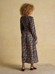 Joules Lilliana Navy Shirred Dress - Image 2 of 8