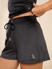 Lipsy Black Velour Hotfix Shorts - Image 2 of 4