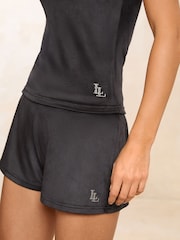 Lipsy Black Velour Hotfix Square Neck Tank Top - Image 5 of 5