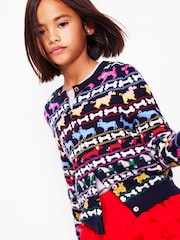 Boden Blue Edie Fairisle Pattern Cardigan - Image 1 of 6