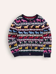 Boden Blue Edie Fairisle Pattern Cardigan - Image 4 of 6