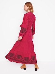 Boden Pink Alba Cord Maxi 100% Cotton Dress - Image 4 of 7