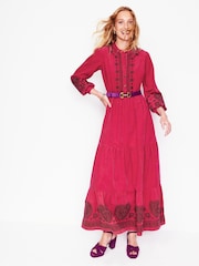 Boden Pink Alba Cord Maxi 100% Cotton Dress - Image 6 of 7