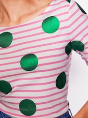 Boden Cream 100% Cotton Ella Long Sleeve Breton T-Shirt - Image 2 of 5