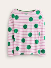 Boden Cream 100% Cotton Ella Long Sleeve Breton T-Shirt - Image 5 of 5