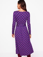 Boden Purple Amelie Long Sleeve Midi Dress - Image 4 of 5