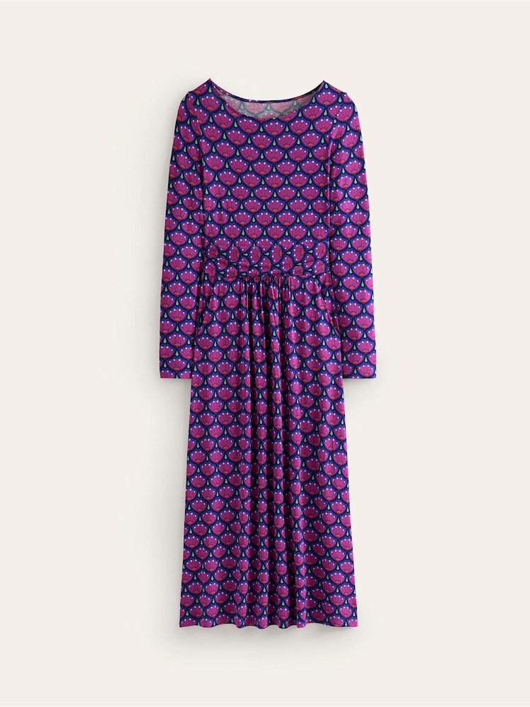 Boden Purple Amelie Long Sleeve Midi Dress - Image 5 of 5