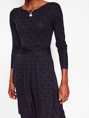 Boden Brown Amelie Long Sleeve Dress - Image 2 of 5
