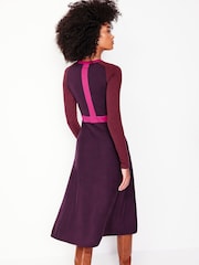 Boden Purple Sam Colourblock Knitted Dress - Image 3 of 6