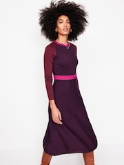 Boden Purple Sam Colourblock Knitted Dress - Image 4 of 6