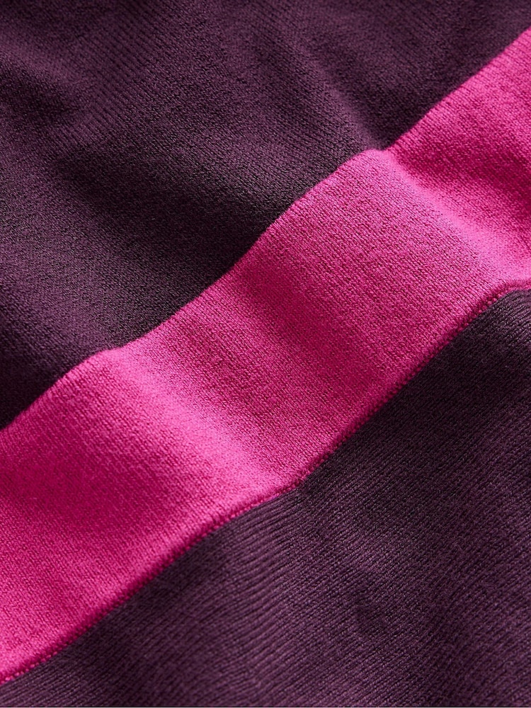 Boden Purple Sam Colourblock Knitted Dress - Image 6 of 6