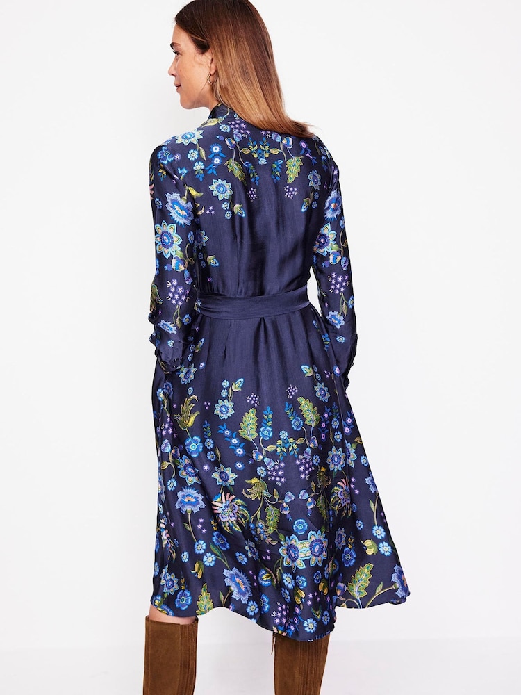 Boden Blue Kate Satin Shirt Dress - Image 2 of 3