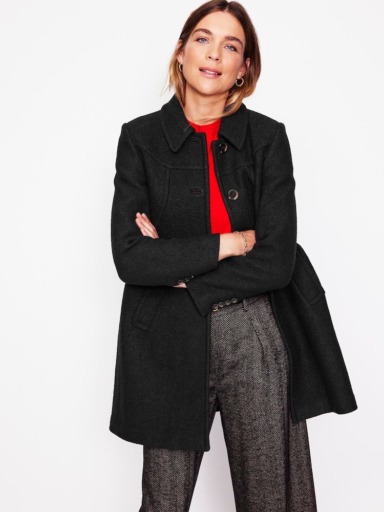 Boden Black Lincoln Textured Coat - Image 1 of 5