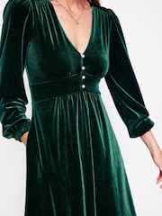 Boden Green Jocelyn Velvet Tea Dress - Image 3 of 6