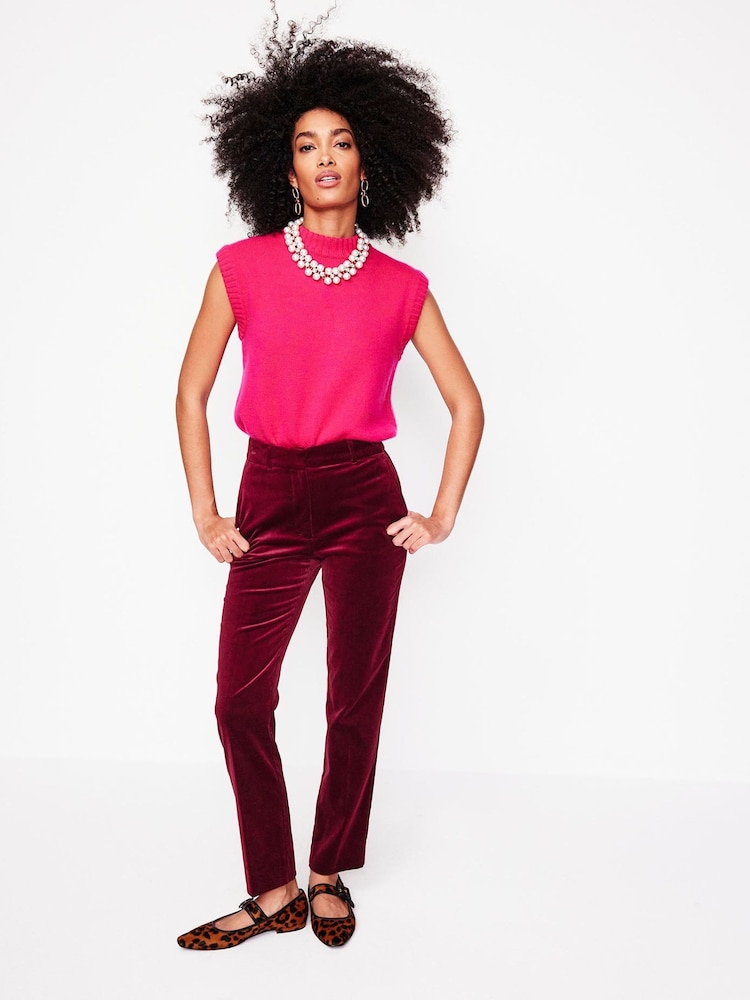 Boden Burgundy Kew Velvet Trousers - Image 2 of 6
