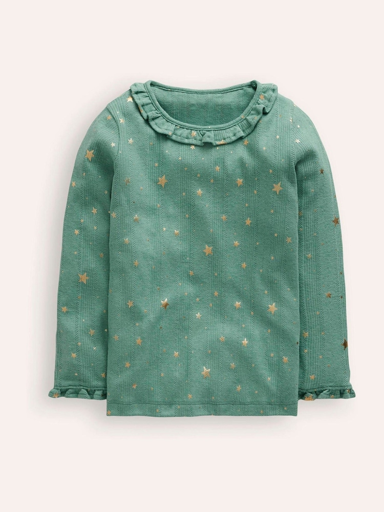 Boden Pointelle Top mit glitzernden Rüschen - Bild 1 von 3