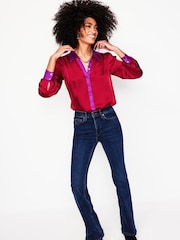 Boden Burgundy Satin Party Shirt - Image 3 of 5