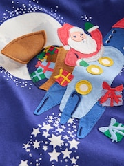 Boden Blue Lift The Flap 100% Cotton Christmas T-Shirt - Image 3 of 3