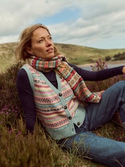 Boden Edie Fairisle Pattern Waistcoat - Imagen 1 de 7