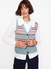 Boden Edie Fairisle Pattern Waistcoat - Imagen 2 de 7