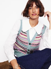 Boden Edie Fairisle Pattern Waistcoat - Imagen 4 de 7