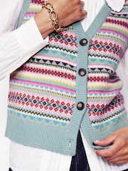 Boden Edie Fairisle Pattern Waistcoat - Imagen 5 de 7
