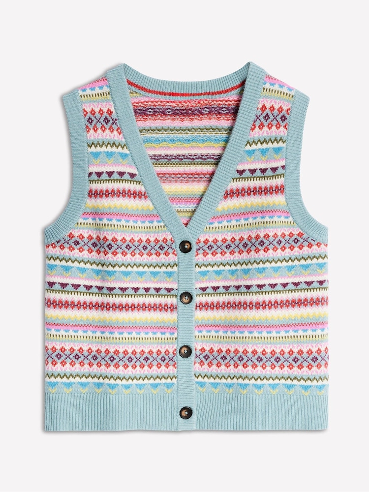 Boden Edie Fairisle Pattern Waistcoat - Imagen 7 de 7