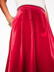 Boden Red Angelica Velvet Skirt - Image 2 of 5