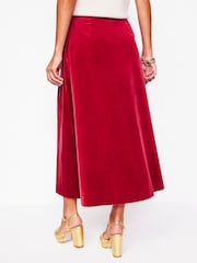 Boden Red Angelica Velvet Skirt - Image 3 of 5