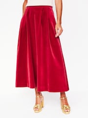 Boden Red Angelica Velvet Skirt - Image 4 of 5