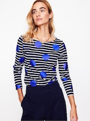Boden Ella Long Sleeve 100% Cotton Breton T-Shirt - Bild 3 von 5