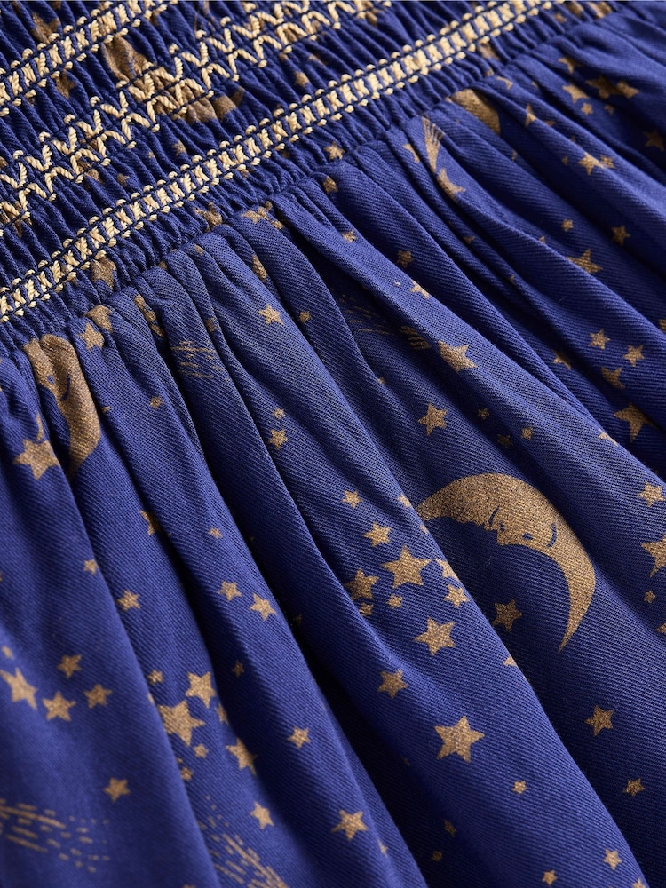 Boden Blue Shirred Bodice Woven Dress - Image 3 of 3