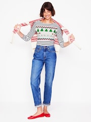 Boden Cream 100% Cotton Ella Long Sleeve Breton T-Shirt - Image 4 of 5