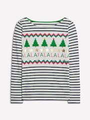 Boden Cream 100% Cotton Ella Long Sleeve Breton T-Shirt - Image 5 of 5