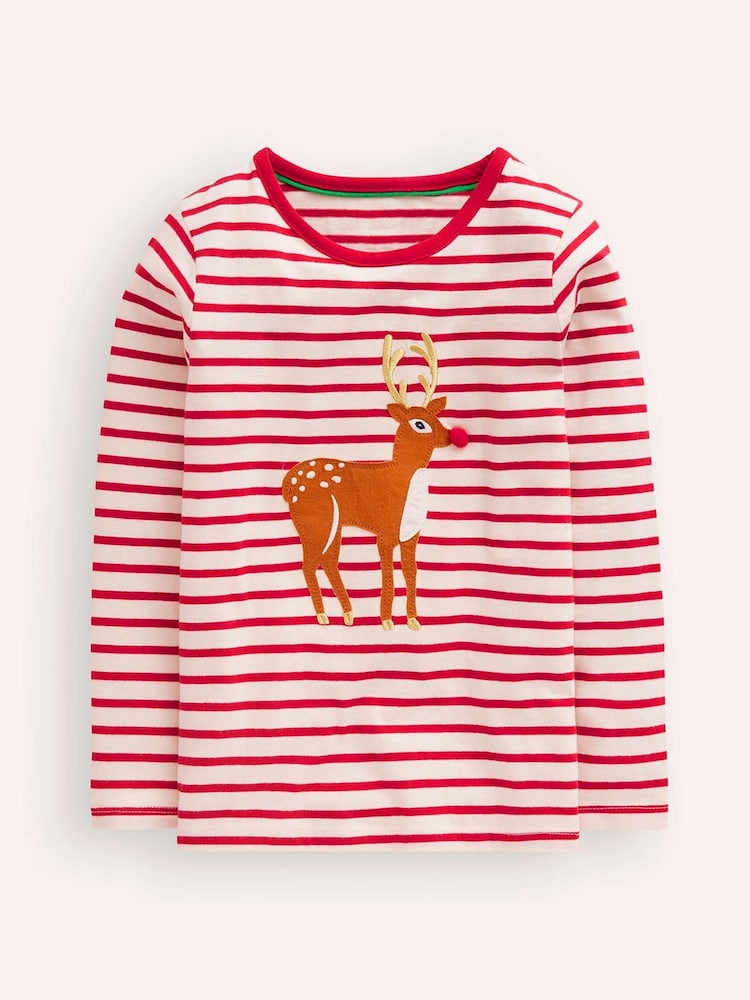 Boden Red/ White Edie Reindeer Festive Fair Isle Pattern Cardigan - Image 1 of 3 Boden Red/ White Edie Reindeer Festive Fair Isle Pattern Cardigan - Image 1 of 3