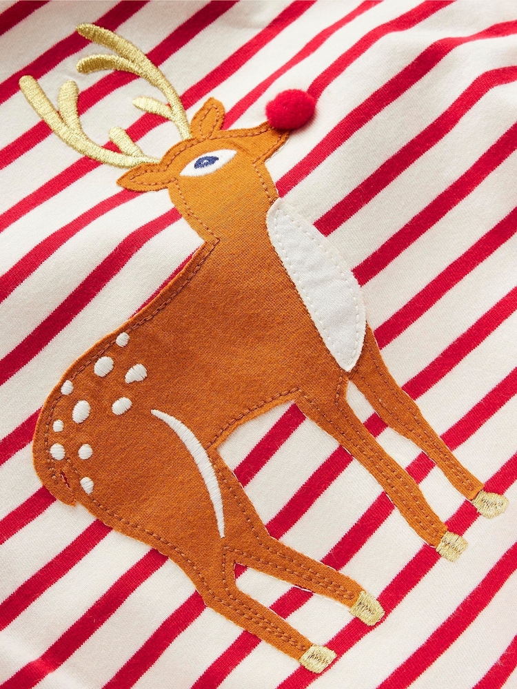 Boden Red/ White Edie Reindeer Festive Fair Isle Pattern Cardigan - Image 3 of 3 Boden Red/ White Edie Reindeer Festive Fair Isle Pattern Cardigan - Image 3 of 3