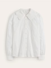 Boden White Embroidery Collar Pretty 100% Cotton Blouse - Image 5 of 5