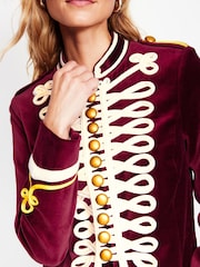 Boden Burgundy Velvet Military Jacket - Image 3 of 6