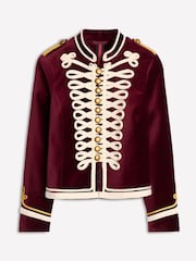 Boden Burgundy Velvet Military Jacket - Image 6 of 6