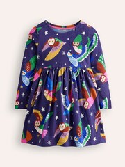Boden Blue 100% Cotton Long Sleeved Fun Jersey Dress - Image 1 of 4