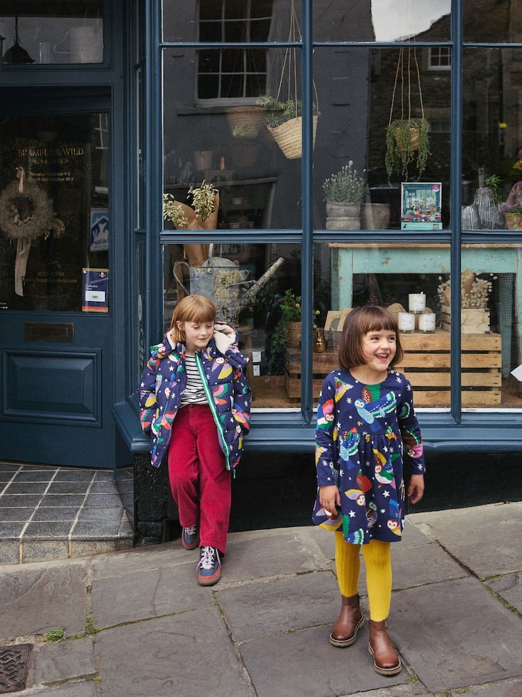 Boden Blue 100% Cotton Long Sleeved Fun Jersey Dress - Image 2 of 4