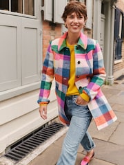 Boden Yellow Lincoln Wool Check Coat - Image 1 of 6