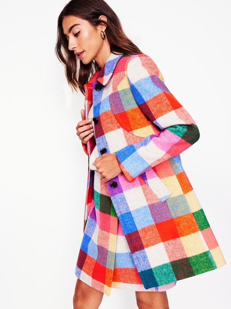 Boden Yellow Lincoln Wool Check Coat - Image 2 of 6 Boden Yellow Lincoln Wool Check Coat - Image 2 of 6