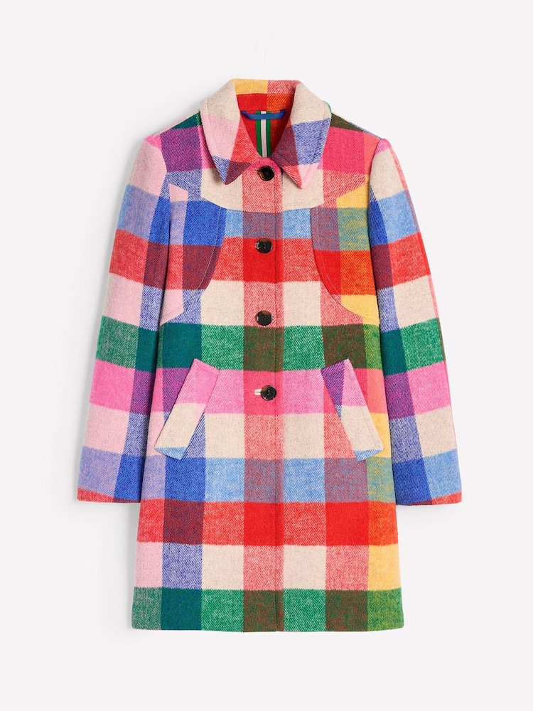 Boden Yellow Lincoln Wool Check Coat - Image 6 of 6