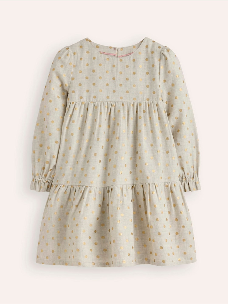 Boden Cream Betsy Tiered Twirly Dress - Image 1 of 2 Boden Cream Betsy Tiered Twirly Dress - Image 1 of 2