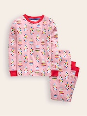 Boden Pink 100% Cotton Snug Glow-In-The-Dark Christmas Pyjamas - Image 1 of 3
